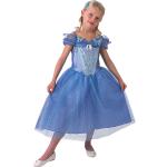 Hellblaue Cinderella Aschenputtel Prinzessin-Kostüme mit Glitzer aus Polyester für Kinder Größe 104 