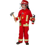 Rote Feuerwehr-Kostüme aus Polyester für Kinder Größe 104 