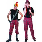 Rote Karo Funny Fashion Punker-Kostüme für Herren Größe XL 