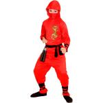 Rote Widmann Ninja-Kostüme für Kinder Größe 116 