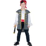 Graue Piratenkostüme aus Polyester für Kinder Größe 140 