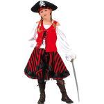 Kostüm Piratin, 3-tlg. schwarz/rot Mädchen Kinder