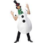 Kostüm Schneemann Weiß mit Überzieher Schal Hut und Karottennase, One Size