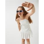 Weiße Koton Kinderkleider aus Acryl für Mädchen 