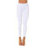 Weiße Koucla Push Up Jeans mit Reißverschluss aus Baumwolle für Damen Größe M 