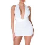 Weiße Sexy Koucla Mini Minikleider & kurze Kleider mit Cutwork ohne Verschluss für Damen Einheitsgröße Silvester 