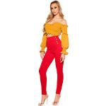 Reduzierte Rote Business Koucla Business-Hosen mit Reißverschluss aus Jersey für Damen Größe L 