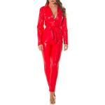 Rote Langärmelige Koucla Damenjumpsuits & Damenoveralls aus Leder Größe XL 
