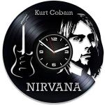 Kovides Nirvana Vinyl-Schallplatten-Wanduhr Nirvana Geschenk Kurt Cobain Vinyl Uhr Kurt Cobain Wanduhr Vintage 30,5 cm Uhr Geschenk für Mann Rock Decor Nirvana Uhr LP Uhr