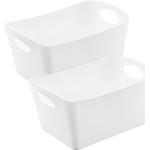 KOZIOL Organizer BOXXX M (Set, 2 St), Aufbewahrungsbox, Made in Germany, 100% recyceltes Material, 3,5 Liter, weiß, recycled white
