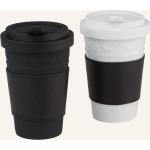 Schwarze KPM Coffee-to-go-Becher & Travel Mugs satiniert aus Leder mikrowellengeeignet 2-teilig 