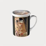 Jugendstil Gustav Klimt Teetassen mit Sieb 3-teilig 
