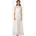 Reduzierte Weiße Elegante Rundhals-Ausschnitt Festliche Kleider mit Reißverschluss für Damen Größe XS für Partys für den für den Winter 