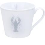 Krasilnikoff Tasse »Happy Cup LOBSTER weiß grau aus Porzellan Hummer Kaffeebecher Becher Tasse Beach«