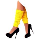 Gelbe Beinstulpen aus Acryl für Damen Einheitsgröße 