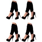 Schwarze Beinstulpen aus Acryl für Damen Einheitsgröße 