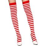 Rote Gestreifte Karneval-Strümpfe & Fasching-Socken aus Baumwolle Einheitsgröße 