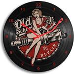 Kreative Feder Pin Up Girl Music Schallplatten-Uhr