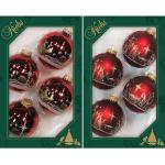 Krebs Glas Lauscha Weihnachtsbaumkugel »Heilige Nacht, Weihnachtsdeko, Christbaumschmuck« (8 St), mundgeblasen, rot