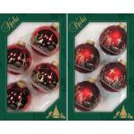 Rote Krebs Glas Lauscha Runde Christbaumkugeln & Weihnachtsbaumkugeln matt aus Glas mundgeblasen 