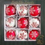 Krebs Glas Lauscha Weihnachtsbaumkugel »Schneeflocken, Weihnachtsdeko, Christbaumschmuck« (9 St), mundgeblasen, rot