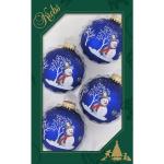 Blaue Krebs Glas Lauscha Runde Christbaumkugeln & Weihnachtsbaumkugeln glänzend aus Glas 