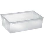 Kreher XL Aufbewahrungsbox mit Deckel aus robustem und transparentem Kunststoff. Maße: 57,8 x 39,6 x 18,5 cm. Stapelbar, mit Deckel Topp Qualität