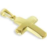 Goldene Viennagold Kreuzanhänger aus Gold 14 Karat graviert für Herren 