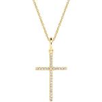 Goldene Brilladia Kreuzketten mit Diamant für Damen 