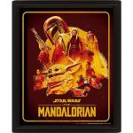 Schwarze Star Wars The Mandalorian 3D Poster mit Rahmen 