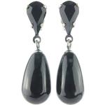 Schwarze Antike Perlenohrringe aus versilbert für Damen 2-teilig 