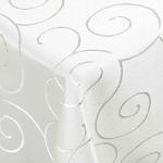 Weiße Barocke DecoHomeTextil Rechteckige eckige Tischdecken mit Ornament-Motiv aus Damast schnelltrocknend 