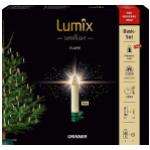 Krinner Lumix SuperLight Flame 12er Basis-Set Kabellose Christbaumkerzen Elfenbein