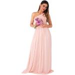 Reduzierte Rosa Elegante Krisp Maxi Schulterfreie Lange Abendkleider aus Chiffon für Damen Größe XXL zum Abschlussball 