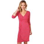 Rote Gepunktete Business Krisp V-Ausschnitt Wickelkleider aus Jersey maschinenwaschbar für Damen Größe M für Partys für den für den Sommer 