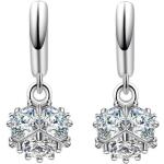 Silberne Strass Ohrringe aus Kristall mit Strass für Damen 