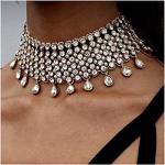 Kristall Halskette Quaste Choker Halskette Strass Halsketten Modeschmuck Accessoire für Frauen und Mädchen (Silber) Lightinthebox