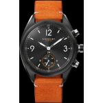Schwarze Kronaby Hybrid Smartwatches aus Leder mit Lederarmband für Herren 