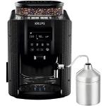 Krups Essential Kaffeevollautomat mit Milchschlauch, 2-Tassen-Funktion, LCD-Display, Einfache Reinigung, Kaffeemaschine, TÜV-Siegel, Schwarz, EA816031