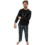 Schwarze Pyjamahosen mit Hirsch-Motiv maschinenwaschbar für Herren Größe 3 XL für den für den Winter 