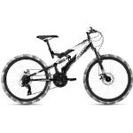Mountainbike KS CYCLING "Crusher" Fahrräder schwarz-weiß (schwarz, weiß) Kinder Full Suspension Fahrrad