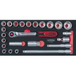 Graue KS Tools Schraubenschlüssel & Steckschlüssel aus Chrom 24-teilig 