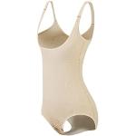 Beige Shape-Bodies & Miederbodies aus Nylon für Damen Größe 3 XL 