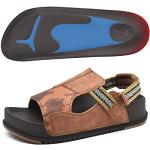 Braune Vegane Outdoor-Sandalen mit Riemchen aus Leder leicht für Damen Größe 39 für den für den Sommer 