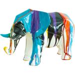 Reduzierte Bunte Moderne Elefanten Figuren mit Elefantenmotiv aus Kunststein 