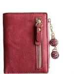 Reduzierte Rote Mini Geldbörsen mit Reißverschluss aus Kunstleder klappbar für Damen Klein 