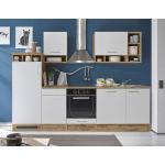 Weiße Moderne Singleküchen & Miniküchen matt aus Eiche Breite 250-300cm, Höhe 200-250cm, Tiefe 50-100cm 