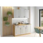 Weiße Moderne Singleküchen & Miniküchen matt aus Holz Breite 100-150cm, Tiefe 50-100cm 