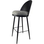 Schwarze Retro Violata Furniture Design Barhocker aus Stoff mit Rückenlehne Breite 0-50cm, Höhe 100-150cm, Tiefe 0-50cm 