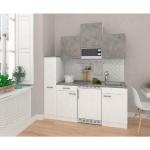 Küchenblock Economy m. Geräten B: ca. 180cm Grau/Weiß